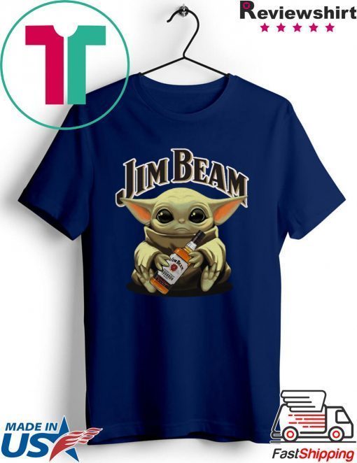 Baby Yoda hug Jim Beam Whiskey Gift T-Shirt