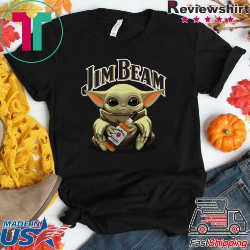 Baby Yoda hug Jim Beam Whiskey Gift T-Shirt