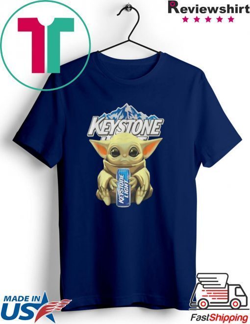 Baby Yoda hug Keystone Light Star Wars Mandalorian Gift T-Shirt