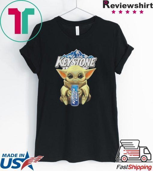 Baby Yoda hug Keystone Light Star Wars Mandalorian Gift T-Shirt