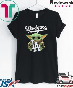 Baby Yoda hug Los Angeles Dodgers Gift T-Shirt