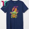 Baby Yoda hug Los Angeles Lakers Tee Shirts