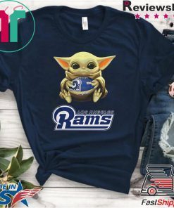 Baby Yoda hug Los Angeles Rams Gift T-Shirt