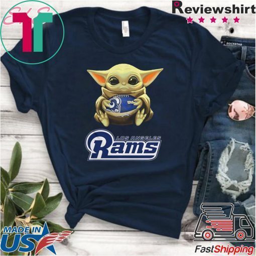 Baby Yoda hug Los Angeles Rams Gift T-Shirt