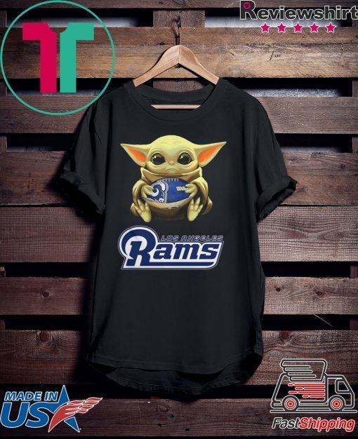 Baby Yoda hug Los Angeles Rams Gift T-Shirt