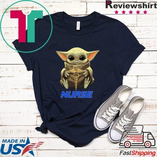 Baby Yoda hug Nurse symbol Medical Star Wars Mandalorian Gift T-Shirt