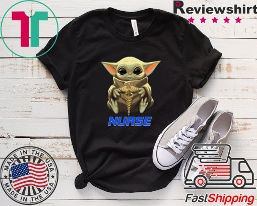 Baby Yoda hug Nurse symbol Medical Star Wars Mandalorian Gift T-Shirt