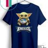 Baby Yoda hug Philadelphia Eagles Gift T-Shirts