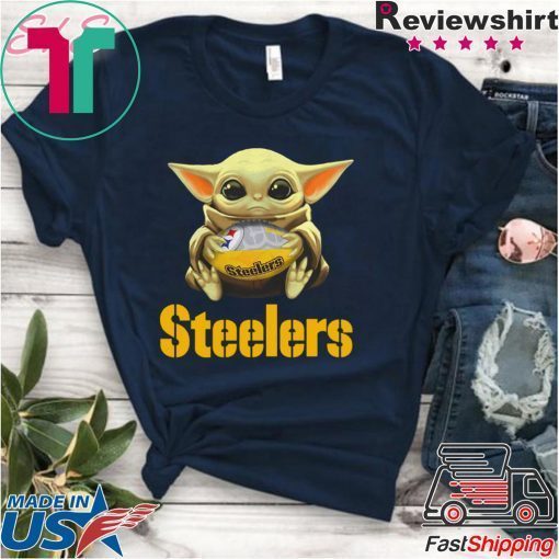 Baby Yoda hug Pittsburgh Steelers Gift T-Shirt