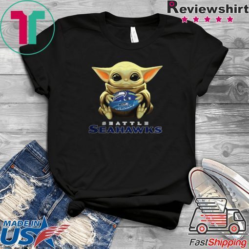 Baby Yoda hug Seattle Seahawks Tee T-Shirt