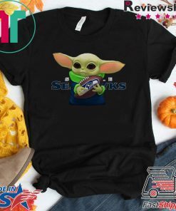 Baby Yoda hug Seattle Seahawks Gift T-Shirt