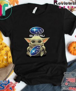 Baby Yoda hug Subaru logo Star Wars Gift T-Shirt