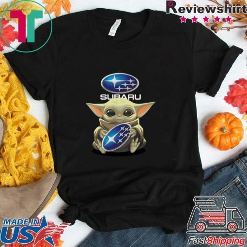 Baby Yoda hug Subaru logo Star Wars Gift T-Shirt