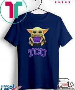 Baby Yoda hug TCU Horned Frogs Gift T-Shirt