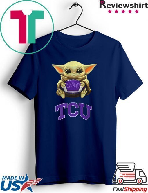 Baby Yoda hug TCU Horned Frogs Gift T-Shirt