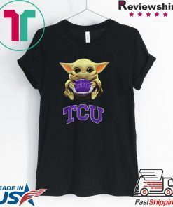 Baby Yoda hug TCU Horned Frogs Gift T-Shirt