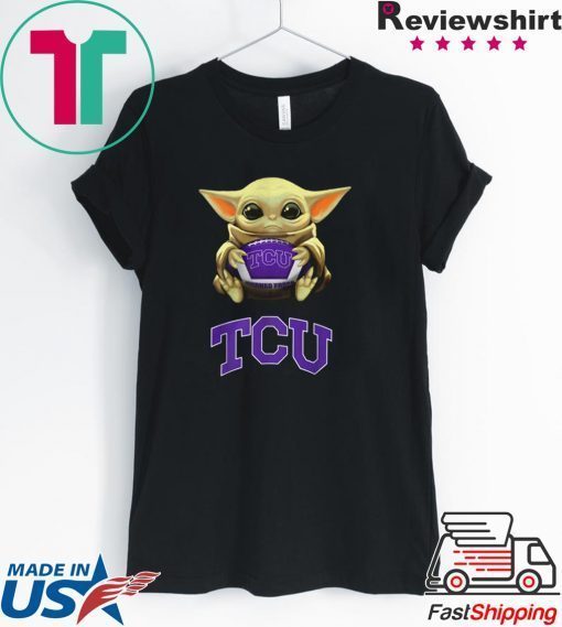 Baby Yoda hug TCU Horned Frogs Gift T-Shirt