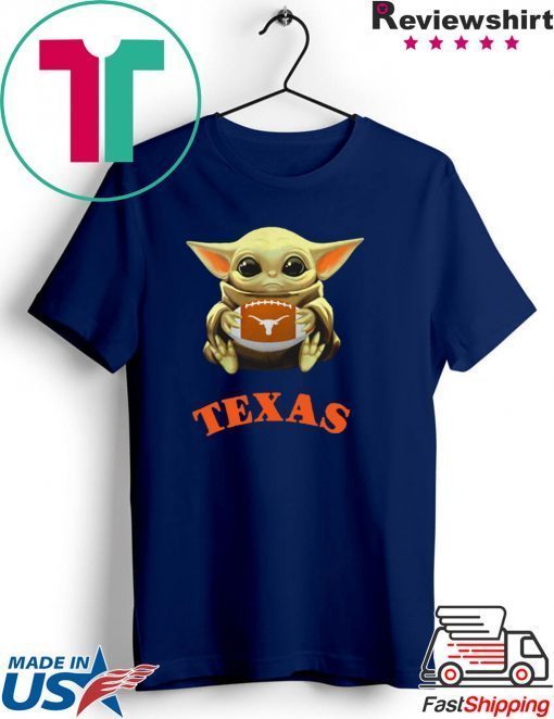 Baby Yoda hug Texas Longhorns Gift T-Shirt