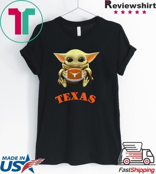 Baby Yoda hug Texas Longhorns Gift T-Shirt