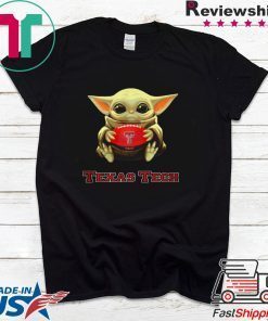 Baby Yoda hug Texas Tech Gift T-Shirt