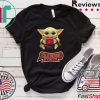 Baby Yoda hugging San Diego State Aztecs Gift T-Shirt