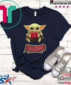 Baby Yoda hugging San Diego State Aztecs Gift T-Shirt