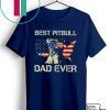 Best Pit Bull Dog America flag dad ever Gift T-Shirt