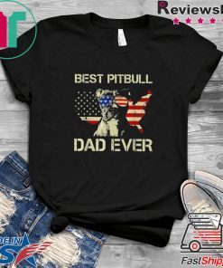 Best Pit Bull Dog America flag dad ever Gift T-Shirt