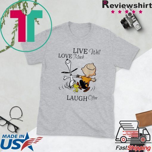 Charlie Brown and Snoopy live well love much laugh often Gift T-Shirt