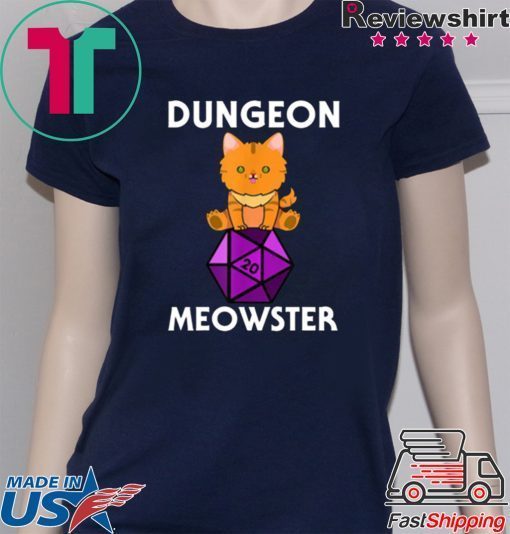 Dungeon Meowster Nerdy Cat D20 Unisex T-Shirt