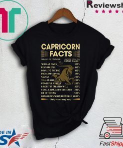 Capricorn Facts Daily Value May Vary Gift T-Shirt