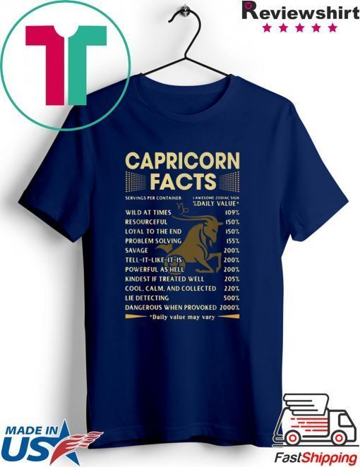 Capricorn Facts Daily Value May Vary Gift T-Shirt