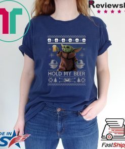 Hold My Beer Baby Yoda Ugly Christmas Gift T-Shirt