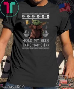 Hold My Beer Baby Yoda Ugly Christmas Gift T-Shirt