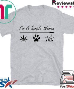 I’m a simple woman Cannabis Dog and Music Gift T-Shirt