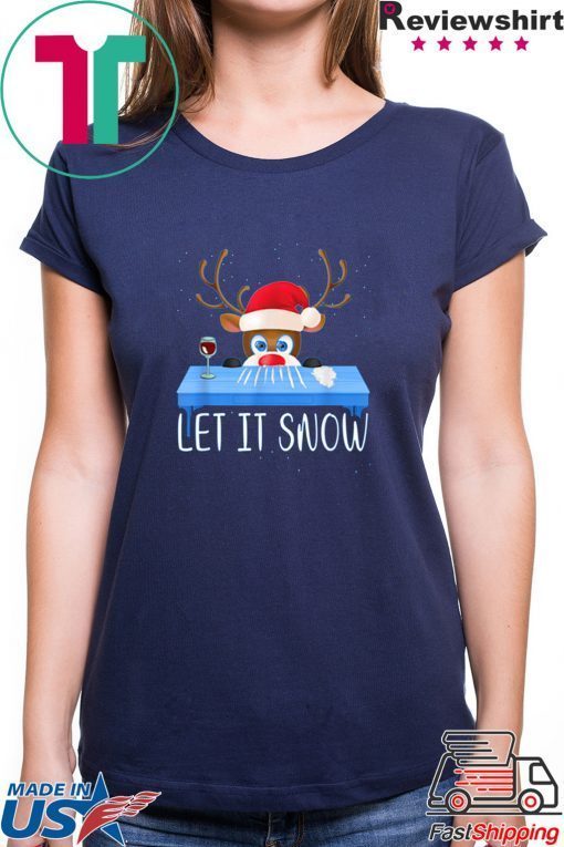 Let It Snow Reindeer Santa Cocaine Gift T-Shirt