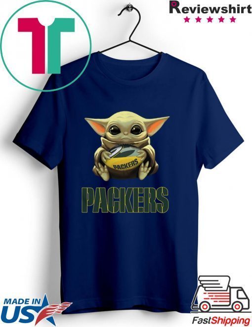 Official Baby Yoda Hug Green Bay Packers Gift T-Shirt