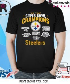 Pittsburgh Steelers NFL Six Time Super Bowl Champions Tee Shirt
