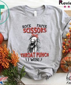 Rock Paper Scissors Throat Punch I Win Unicorn Gift T-Shirt