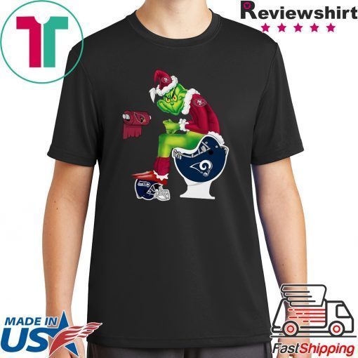 Santa Grinch San Francisco 49ers Los Angeles Rams Toilrty Gift Tee Shirt