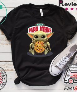 Star Wars Baby Yoda Hug Papa John’s Pizza Gift T-Shirt