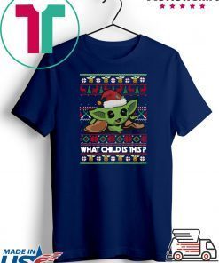 The Mandalorian Baby Yoda what child is this Christmas Gift T-Shirt