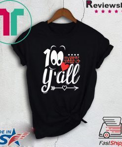 100 Days Y’all Happy 100th Day Of School Red Buffalo Plaid Gift T-Shirts