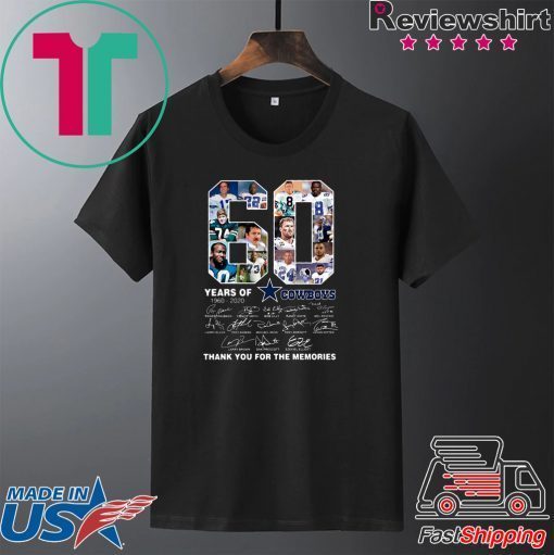 60 Years Of Cowboys 1960-2020 Signatures Thank You For The Memories Gift T-Shirts
