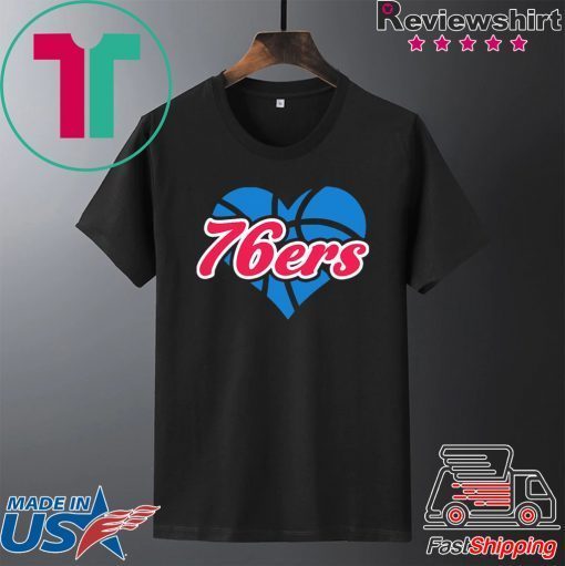 76ers Heart Basketball Team Gift T-Shirts