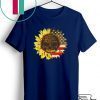 American Sunflower Skull Gift T-Shirt