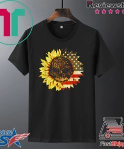 American Sunflower Skull Gift T-Shirt