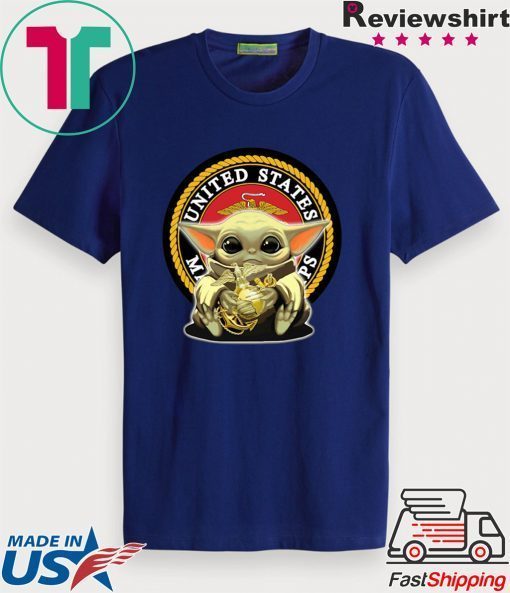 Baby Yoda Hug United States Marine Corps Gift T-Shirts