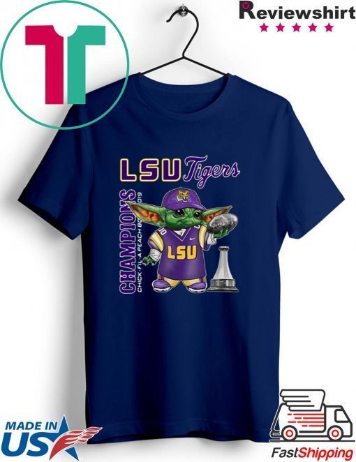 Baby Yoda Lsu Tigers Champions Chick Fil A Peach Bowl 2019 Gift T-Shirts