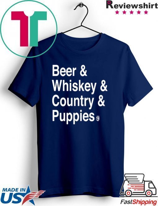 Beer Whiskey Country Puppies Gift T-Shirt